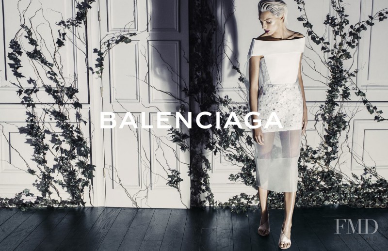 Daria Werbowy featured in  the Balenciaga advertisement for Spring/Summer 2014