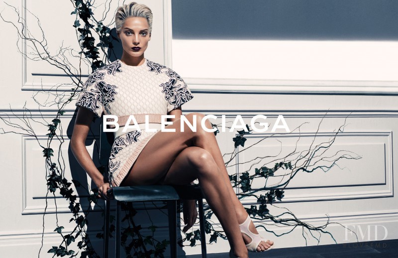 Daria Werbowy featured in  the Balenciaga advertisement for Spring/Summer 2014