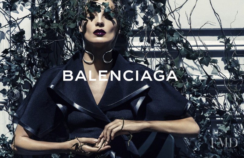 Daria Werbowy featured in  the Balenciaga advertisement for Spring/Summer 2014
