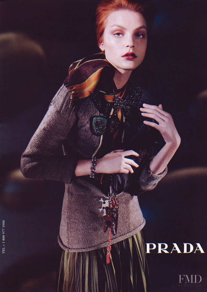 Jessica Stam featured in  the Prada advertisement for Autumn/Winter 2004