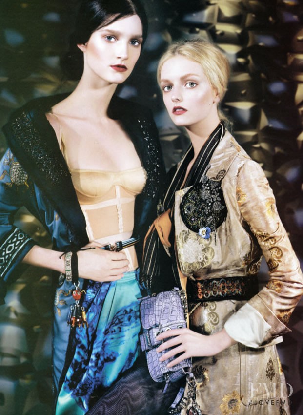 Lydia Hearst featured in  the Prada advertisement for Autumn/Winter 2004