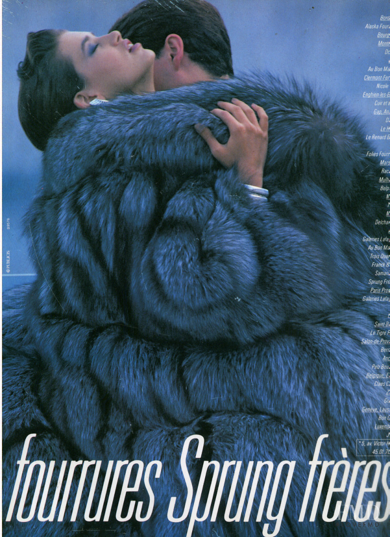 Renee Simonsen featured in  the Sprung Freres advertisement for Spring/Summer 1988
