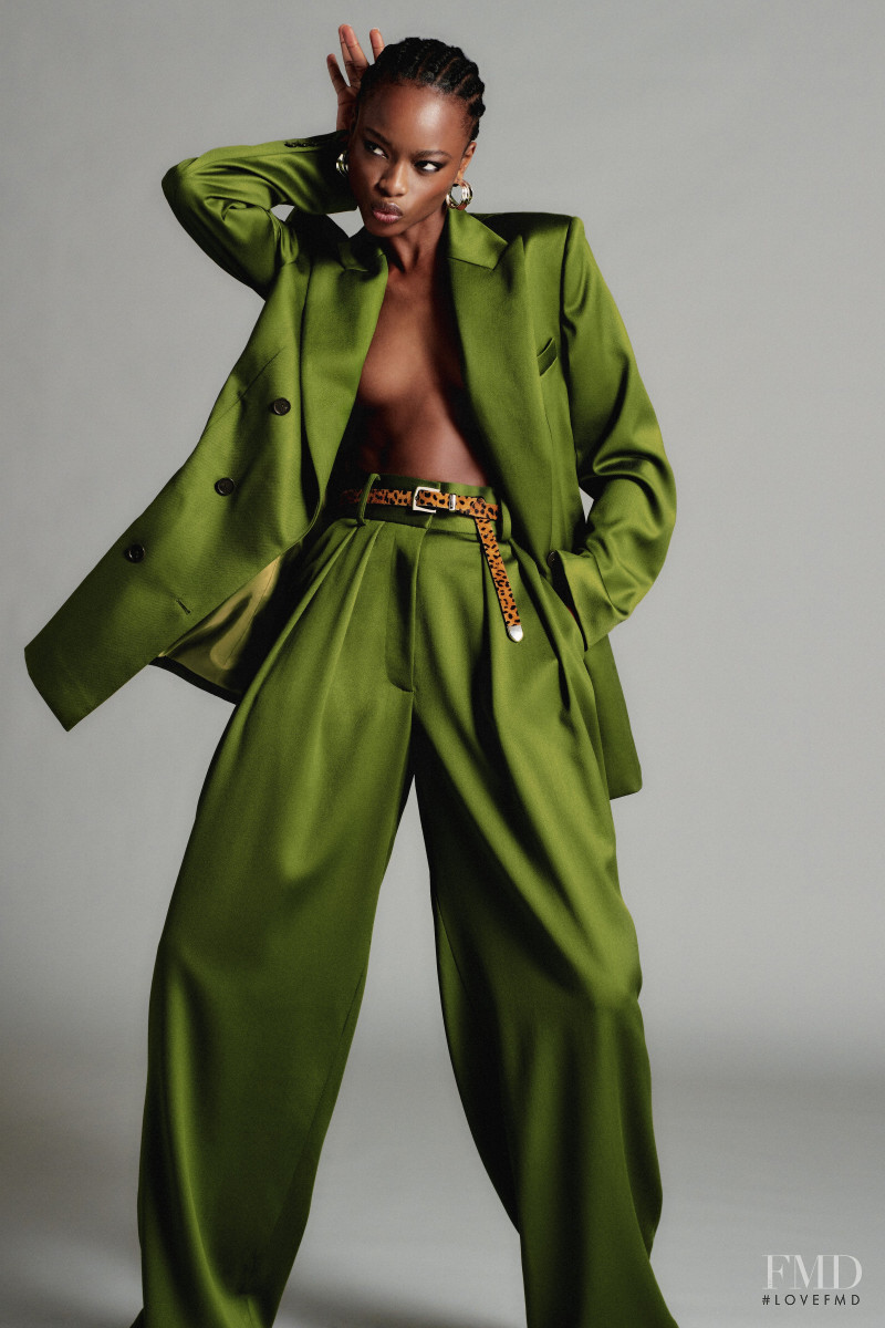 Mayowa Nicholas featured in  the Brandon Maxwell lookbook for Resort 2021