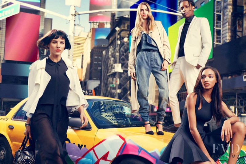 Cara Delevingne featured in  the DKNY advertisement for Spring/Summer 2014