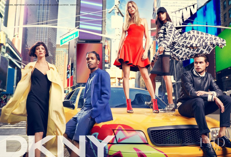 Cara Delevingne featured in  the DKNY advertisement for Spring/Summer 2014