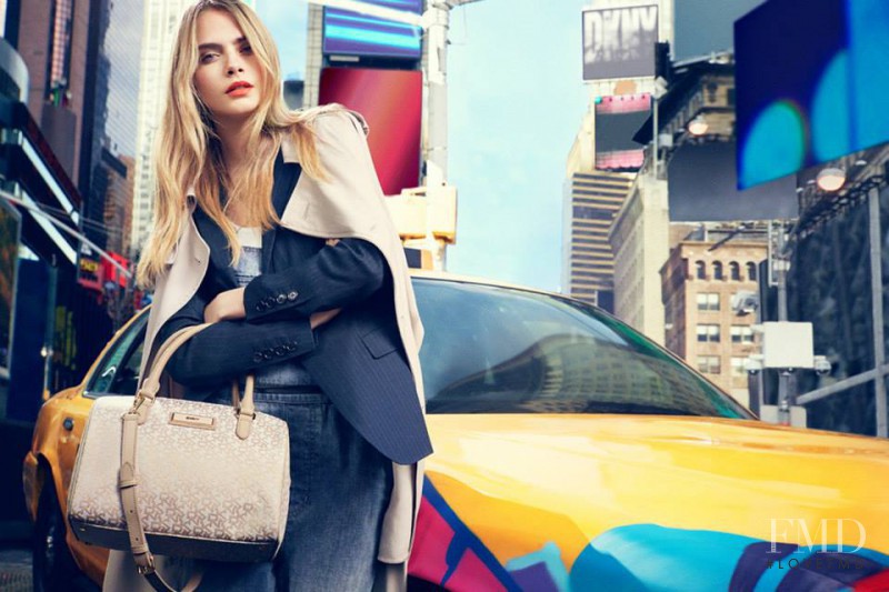 Cara Delevingne featured in  the DKNY advertisement for Spring/Summer 2014
