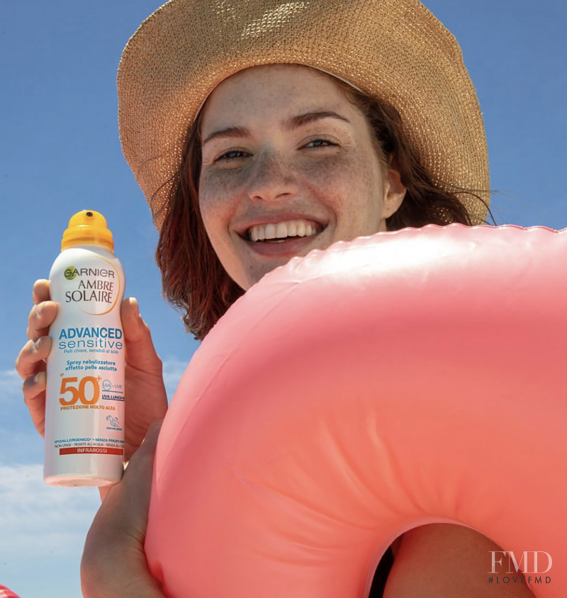 Mariangela Bonanni featured in  the Garnier Sunscreen advertisement for Summer 2019