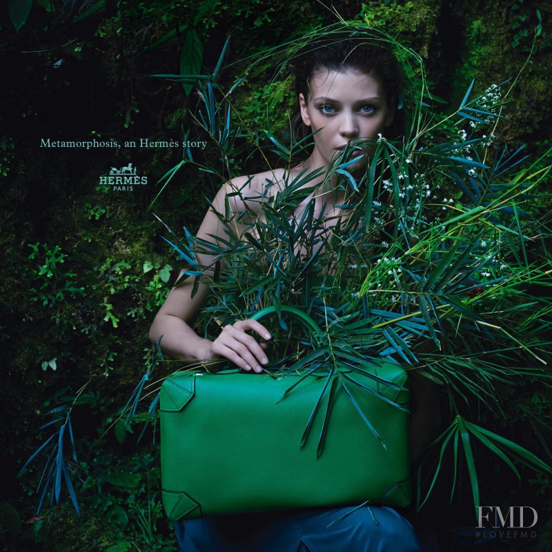 Diana Moldovan featured in  the Hermès advertisement for Spring/Summer 2014