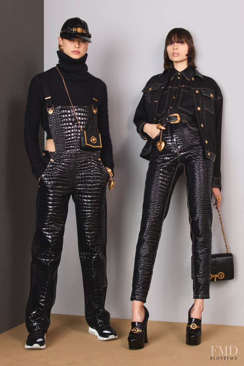 Birgit Kos featured in  the Versace lookbook for Pre-Fall 2018