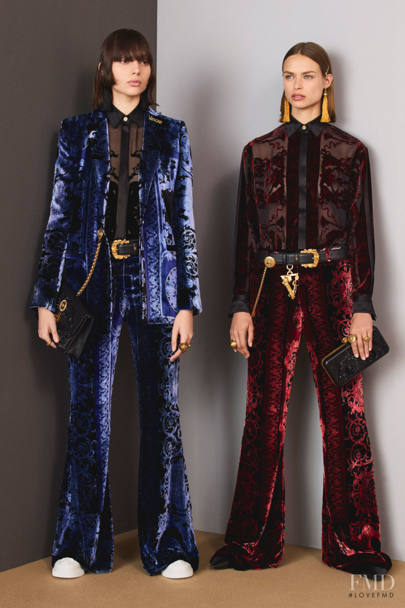 Birgit Kos featured in  the Versace lookbook for Pre-Fall 2018