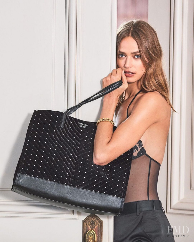 Birgit Kos featured in  the Victoria\'s Secret The Bond Street Bag advertisement for Winter 2019