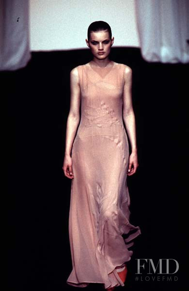 Guinevere van Seenus featured in  the Alberta Ferretti fashion show for Autumn/Winter 1996