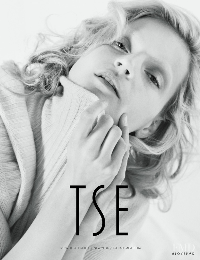 Guinevere van Seenus featured in  the TSE advertisement for Autumn/Winter 2012