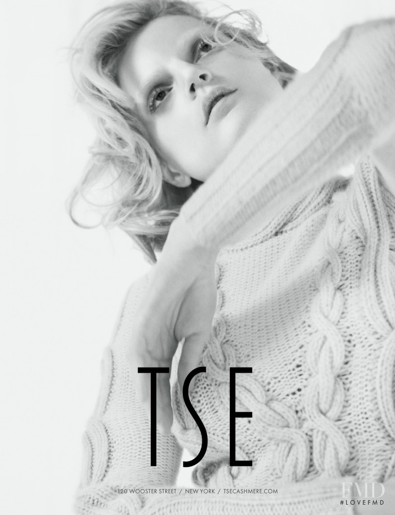 Guinevere van Seenus featured in  the TSE advertisement for Autumn/Winter 2012