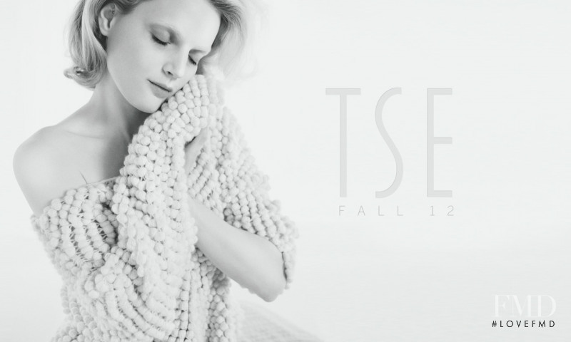 Guinevere van Seenus featured in  the TSE advertisement for Autumn/Winter 2012