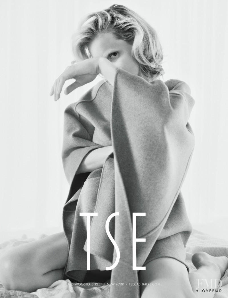 Guinevere van Seenus featured in  the TSE advertisement for Autumn/Winter 2012