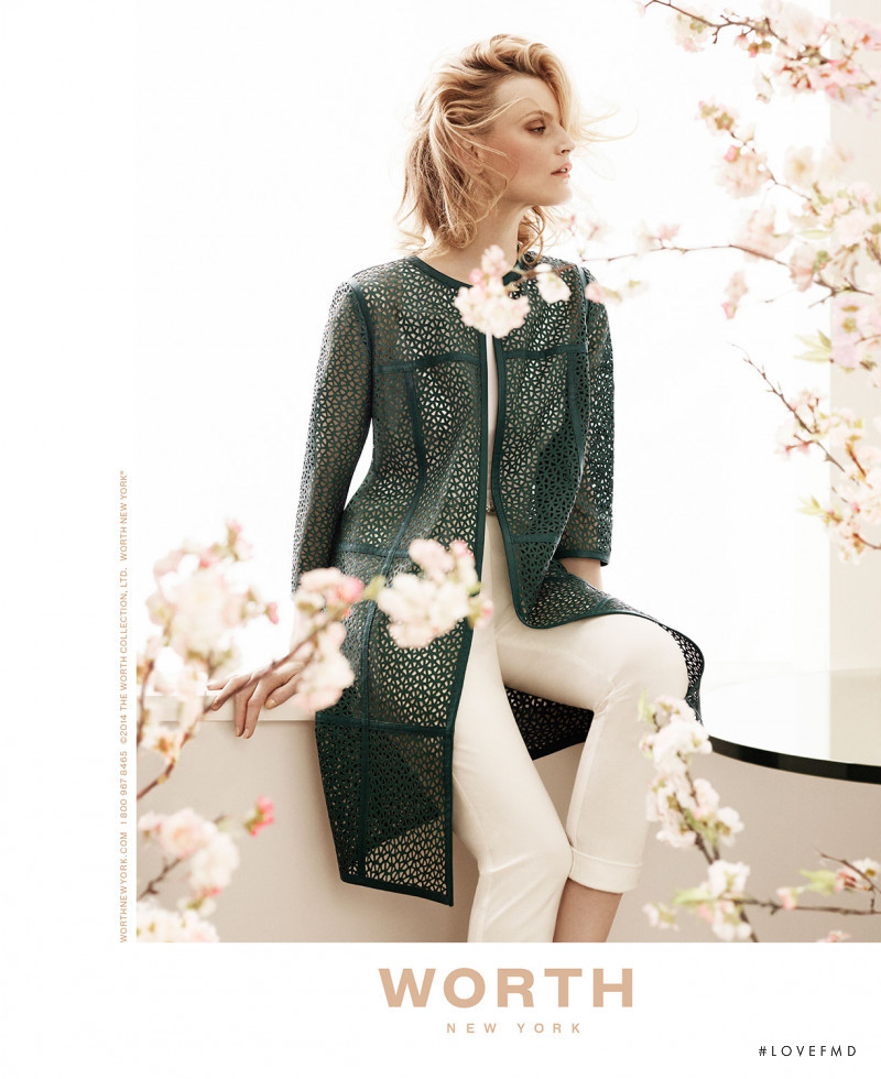 Guinevere van Seenus featured in  the Worth New York advertisement for Spring/Summer 2014