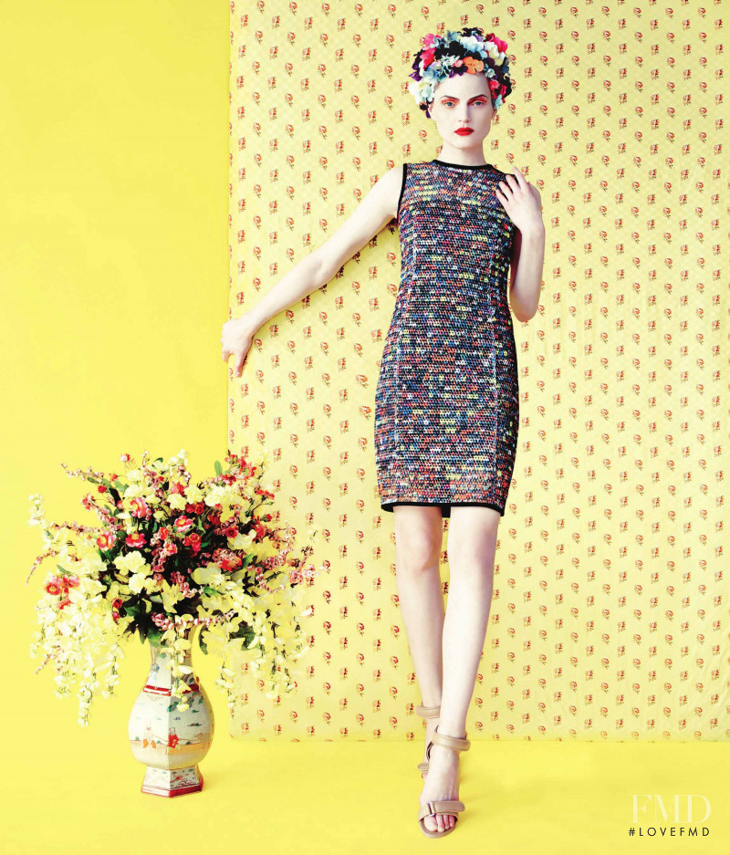 Guinevere van Seenus featured in  the Bergdorf Goodman advertisement for Spring/Summer 2014