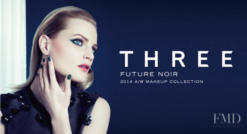 Guinevere van Seenus featured in  the Three Cosmetics advertisement for Holiday 2013