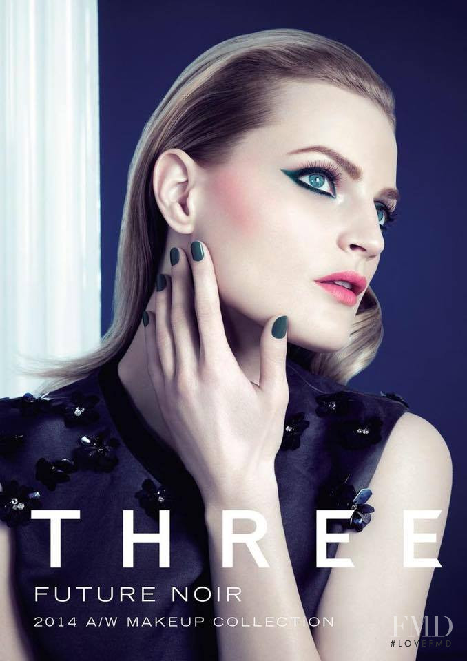 Guinevere van Seenus featured in  the Three Cosmetics advertisement for Holiday 2013