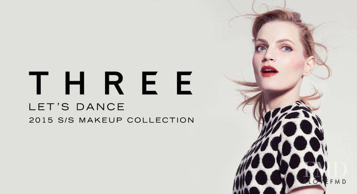 Guinevere van Seenus featured in  the Three Cosmetics advertisement for Holiday 2013