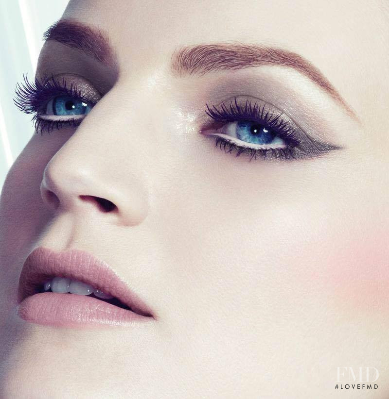 Guinevere van Seenus featured in  the Three Cosmetics advertisement for Holiday 2013