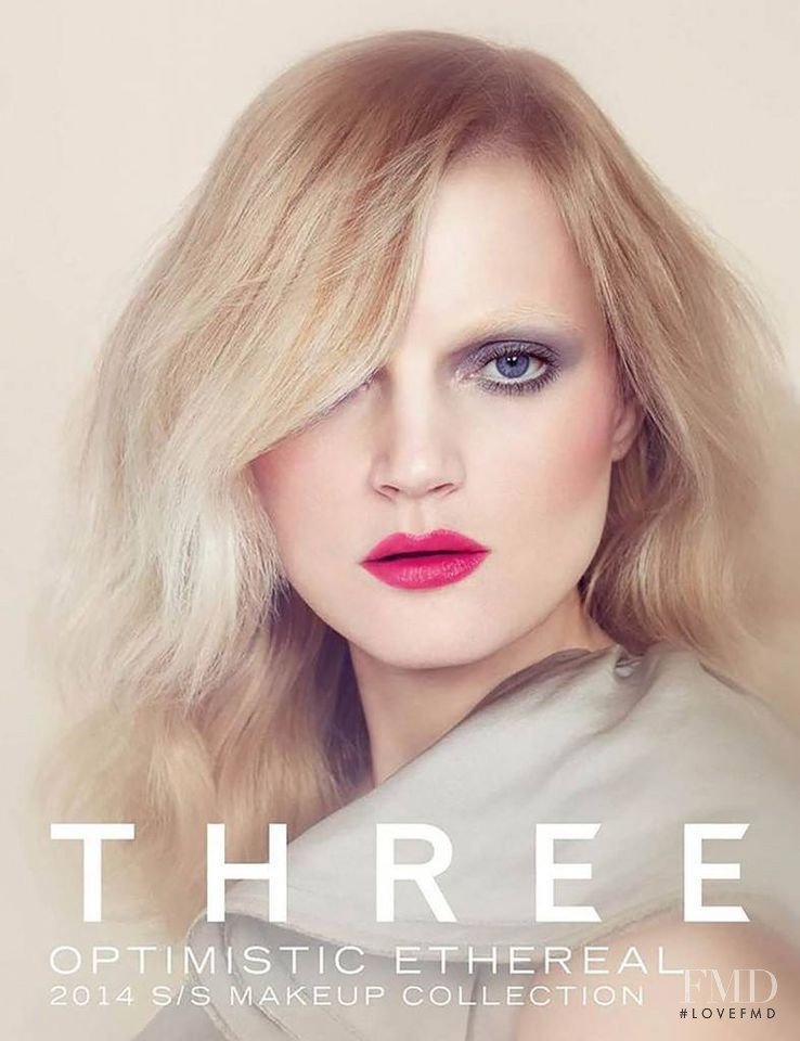 Guinevere van Seenus featured in  the Three Cosmetics advertisement for Holiday 2013