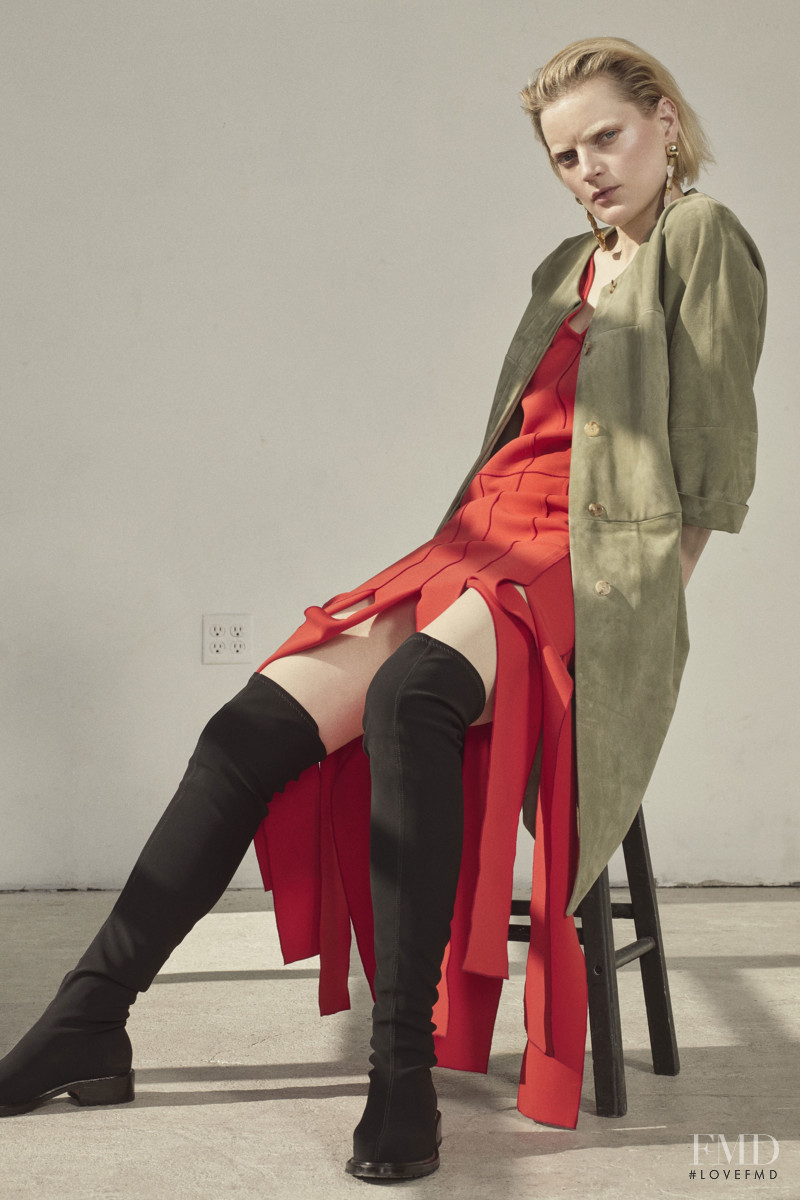 Guinevere van Seenus featured in  the Rachel Comey lookbook for Autumn/Winter 2018