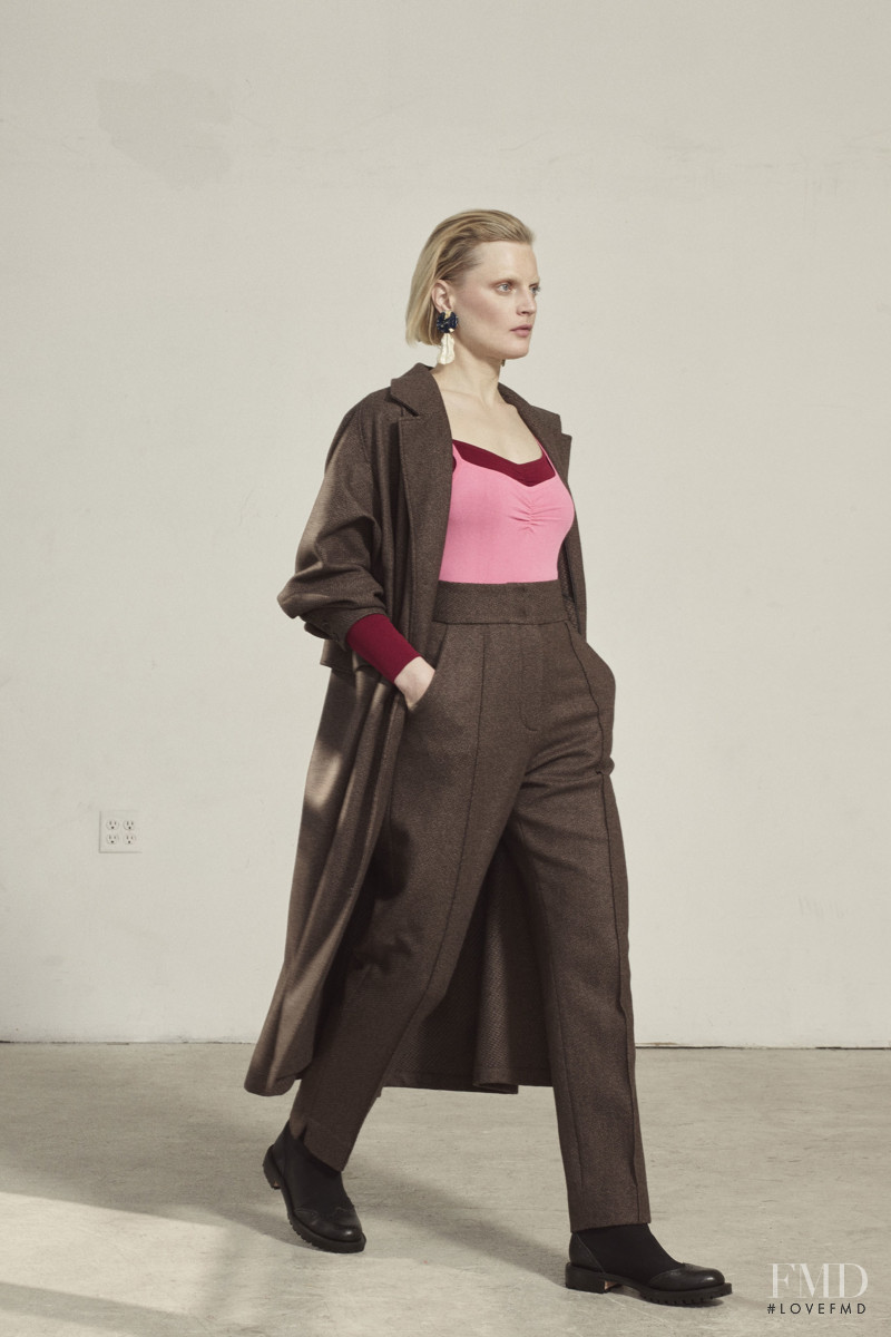 Guinevere van Seenus featured in  the Rachel Comey lookbook for Autumn/Winter 2018