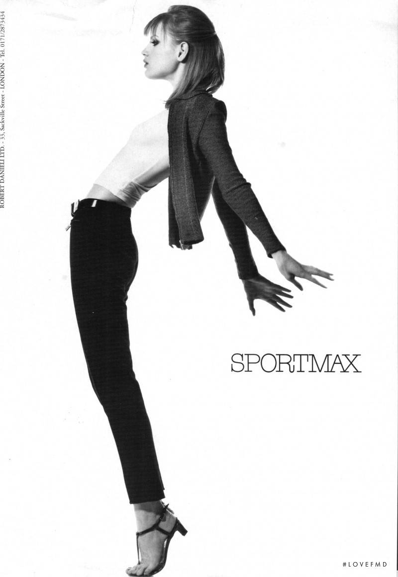 Guinevere van Seenus featured in  the Sportmax advertisement for Spring/Summer 1996