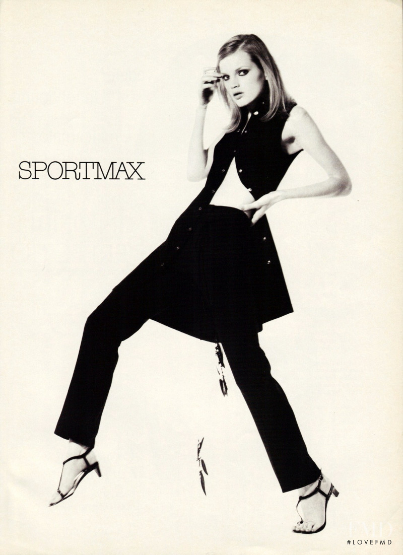 Guinevere van Seenus featured in  the Sportmax advertisement for Spring/Summer 1996