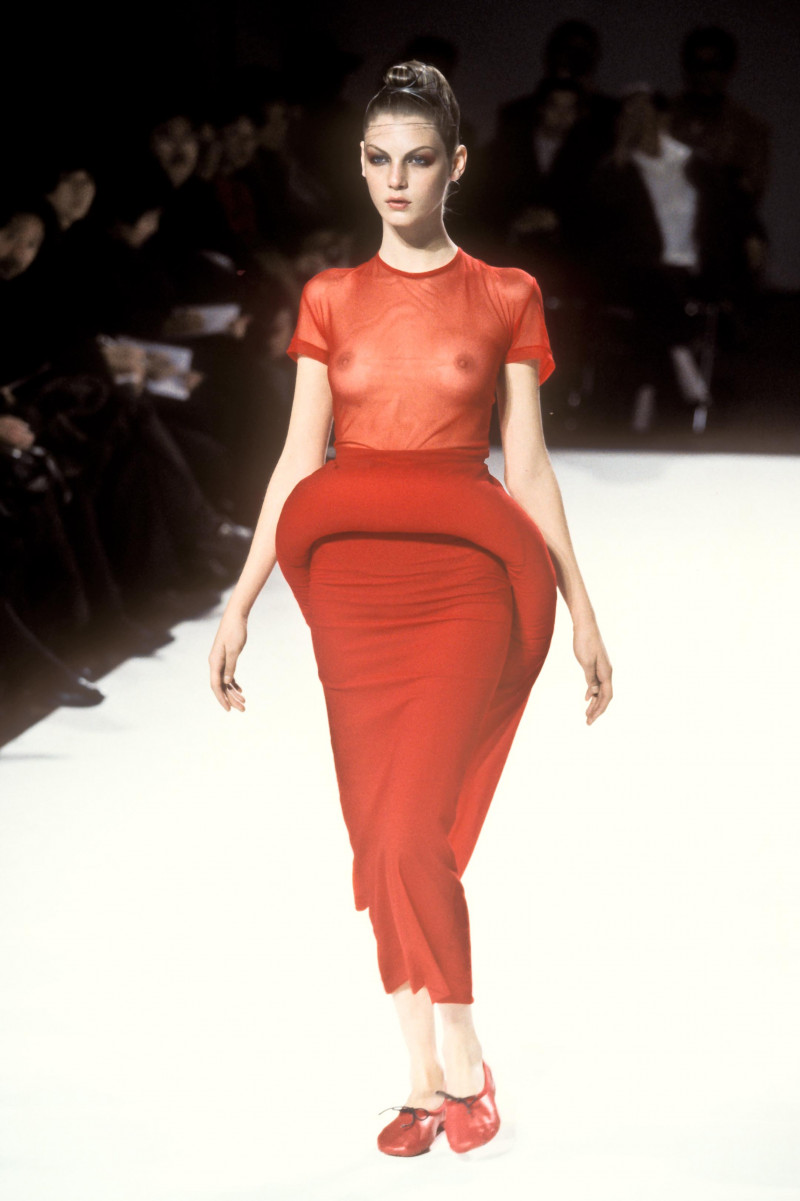 Angela Lindvall featured in  the Comme Des Garcons fashion show for Spring/Summer 1997