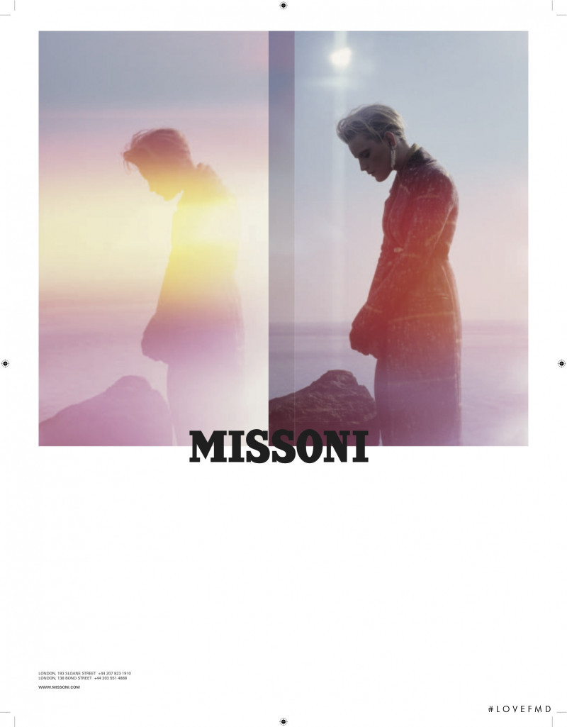 Guinevere van Seenus featured in  the Missoni advertisement for Autumn/Winter 2012