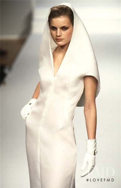 Guinevere van Seenus featured in  the Balenciaga fashion show for Autumn/Winter 1996