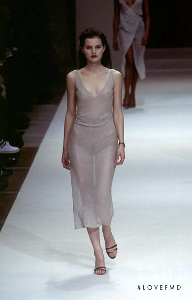 Guinevere van Seenus featured in  the Cerruti fashion show for Spring/Summer 1997