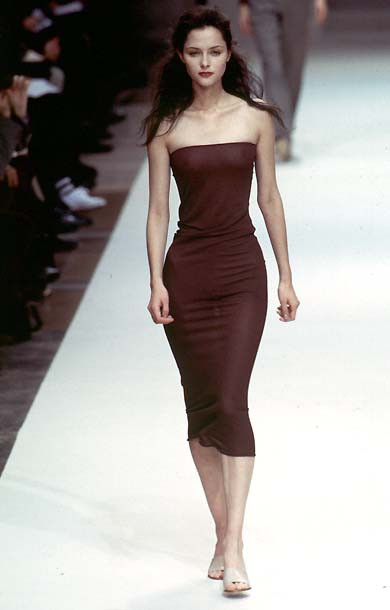 Tasha Tilberg featured in  the Cerruti fashion show for Spring/Summer 1997