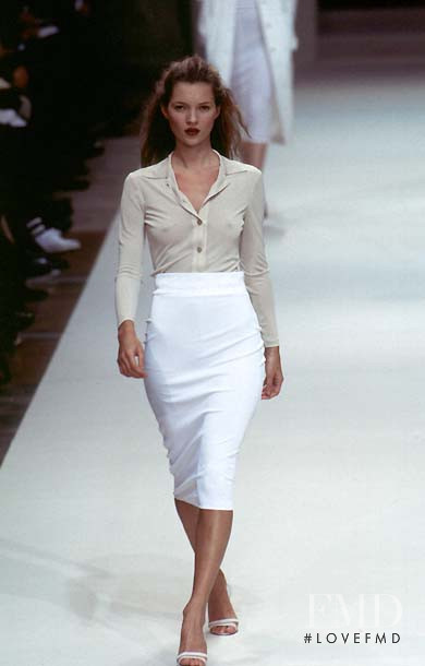 Kate Moss featured in  the Cerruti fashion show for Spring/Summer 1997