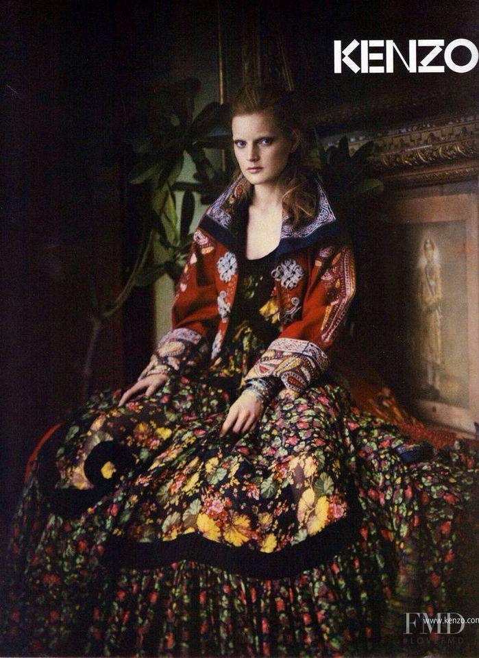 Guinevere van Seenus featured in  the Kenzo advertisement for Autumn/Winter 2005