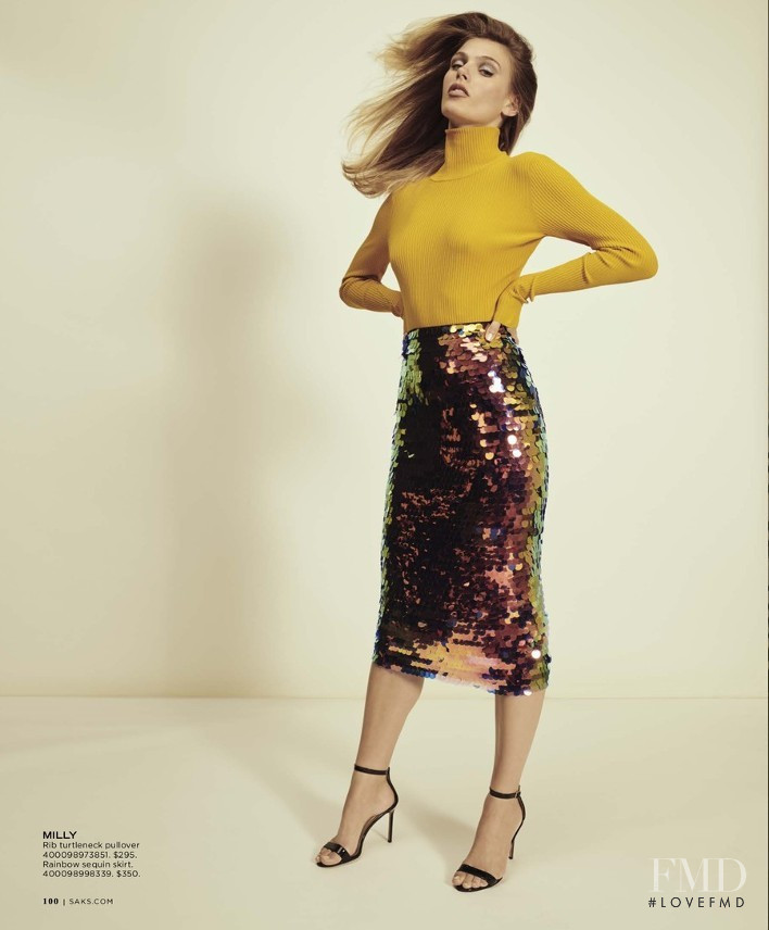 Madison Headrick featured in  the Saks Fifth Avenue lookbook for Autumn/Winter 2018