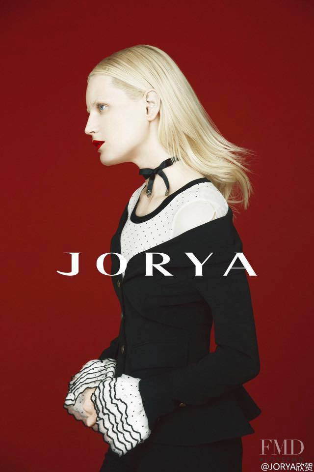 Guinevere van Seenus featured in  the JORYA advertisement for Autumn/Winter 2016