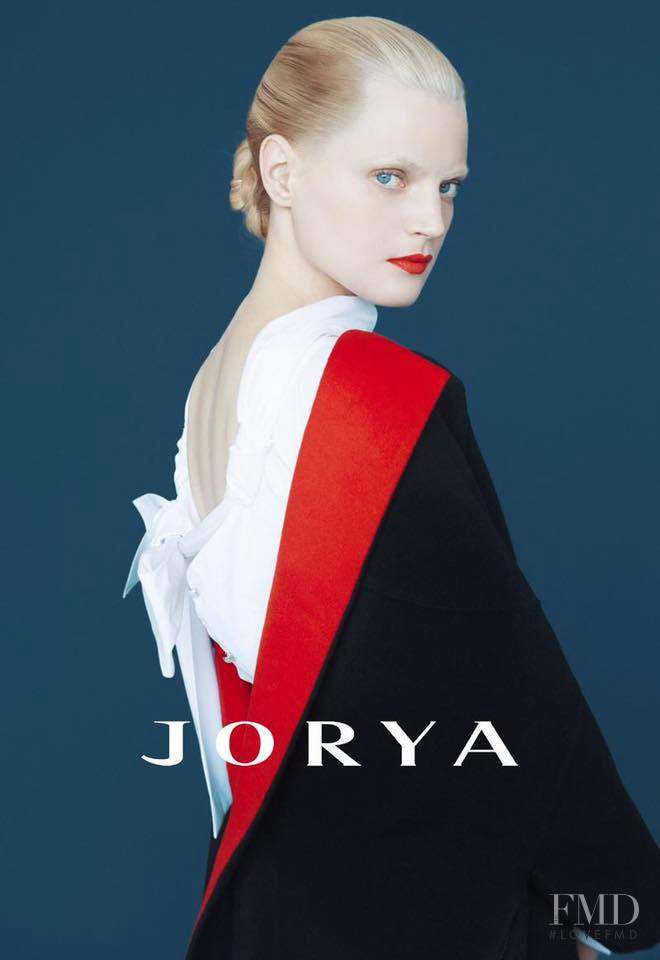 Guinevere van Seenus featured in  the JORYA advertisement for Autumn/Winter 2016