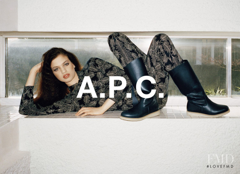 Lily McMenamy featured in  the A.P.C. advertisement for Autumn/Winter 2014