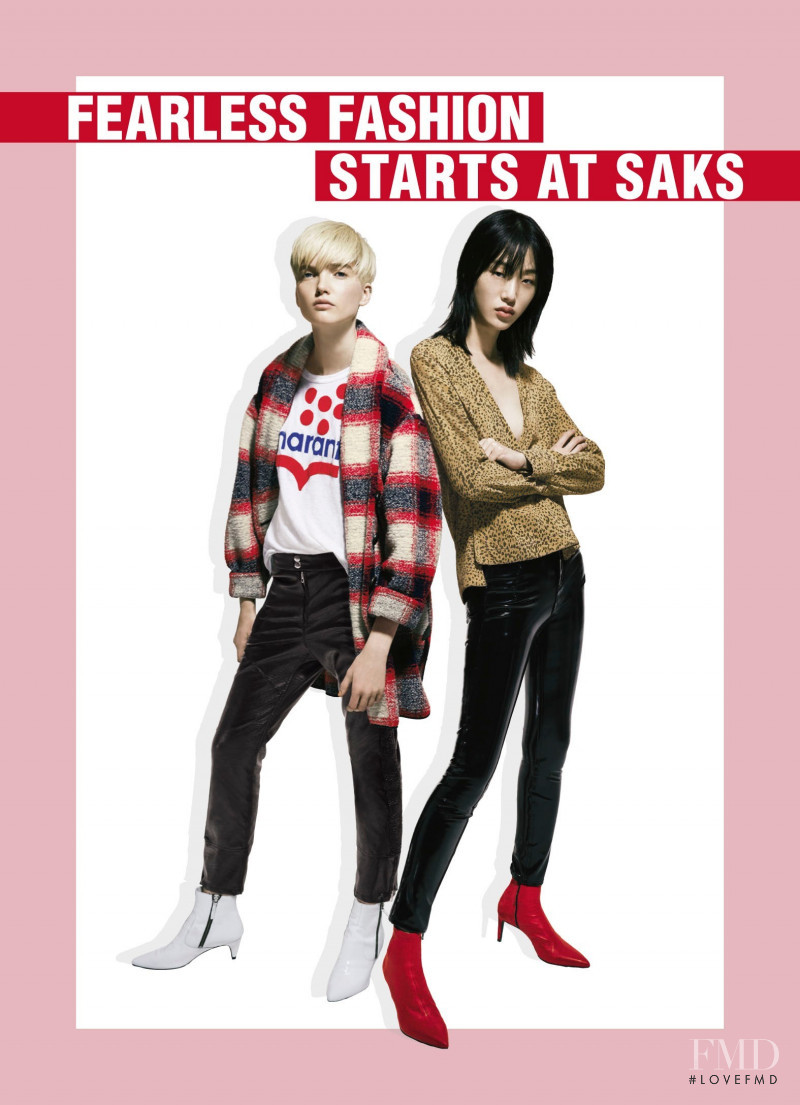 So Ra Choi featured in  the Saks Fifth Avenue advertisement for Autumn/Winter 2018