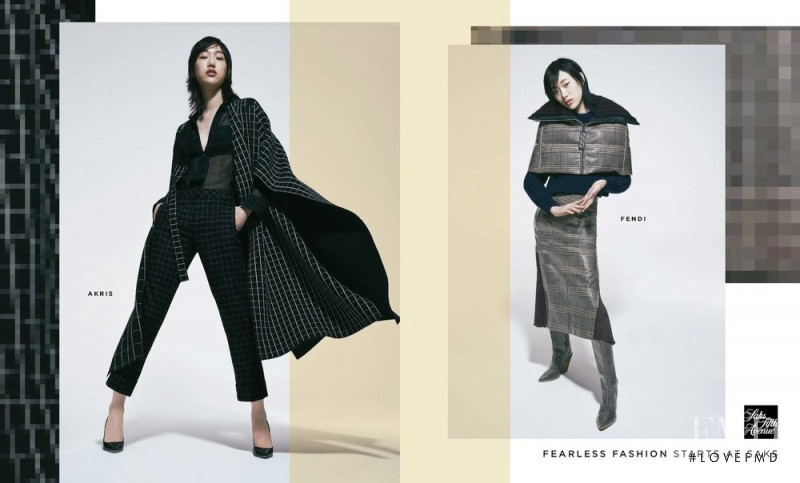 So Ra Choi featured in  the Saks Fifth Avenue advertisement for Autumn/Winter 2018