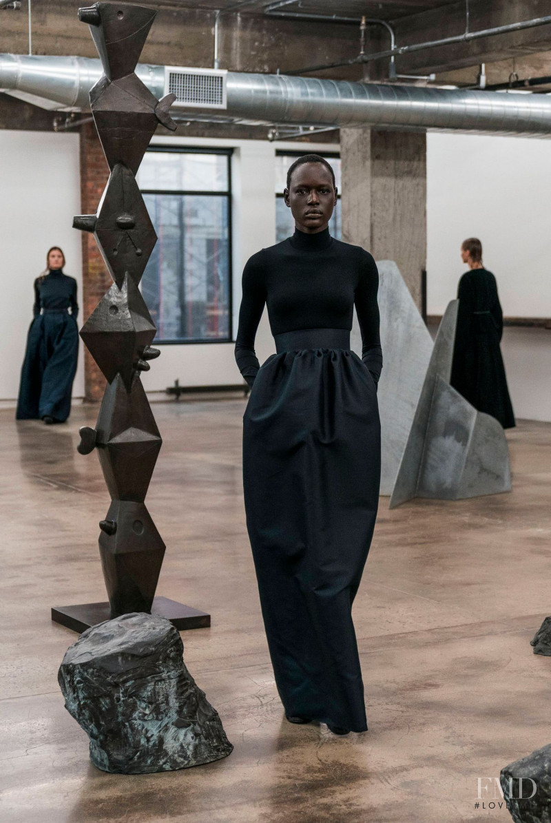 Ajak Deng featured in  the The Row fashion show for Autumn/Winter 2018