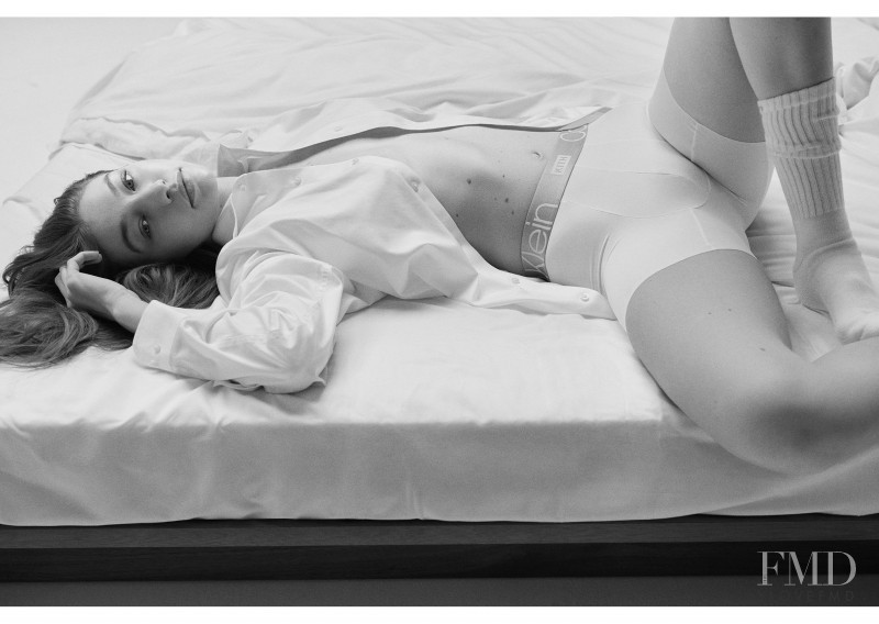 Gigi Hadid featured in  the Calvin Klein Calvin Klein x Kith advertisement for Autumn/Winter 2020