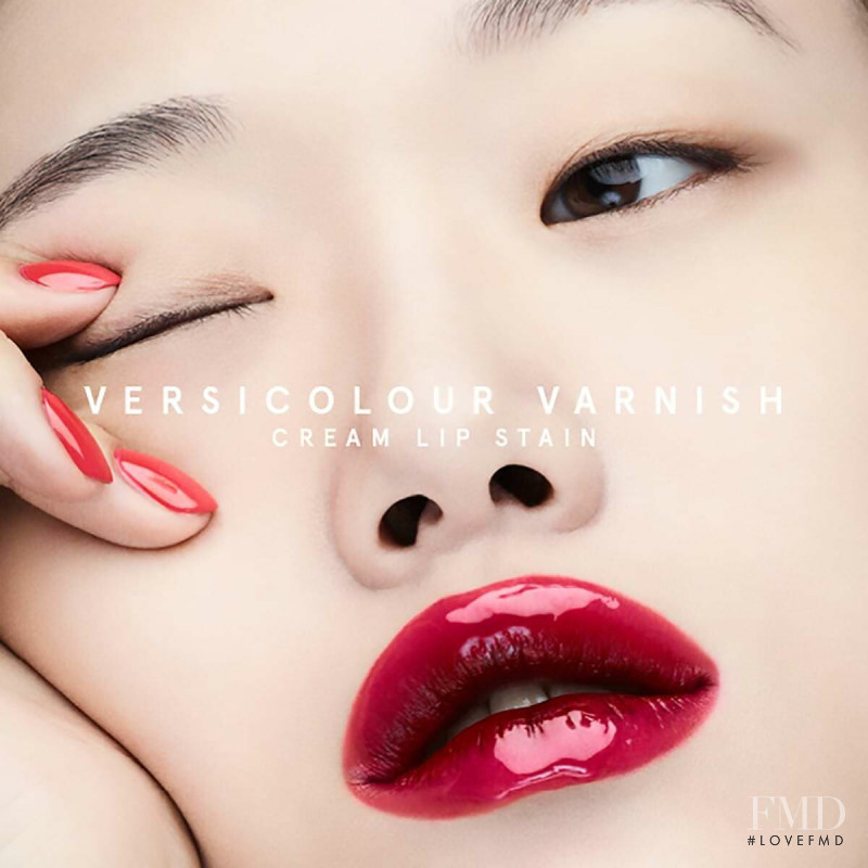 So Ra Choi featured in  the MAC Cosmetics Powder Kiss Lipstick advertisement for Winter 2018