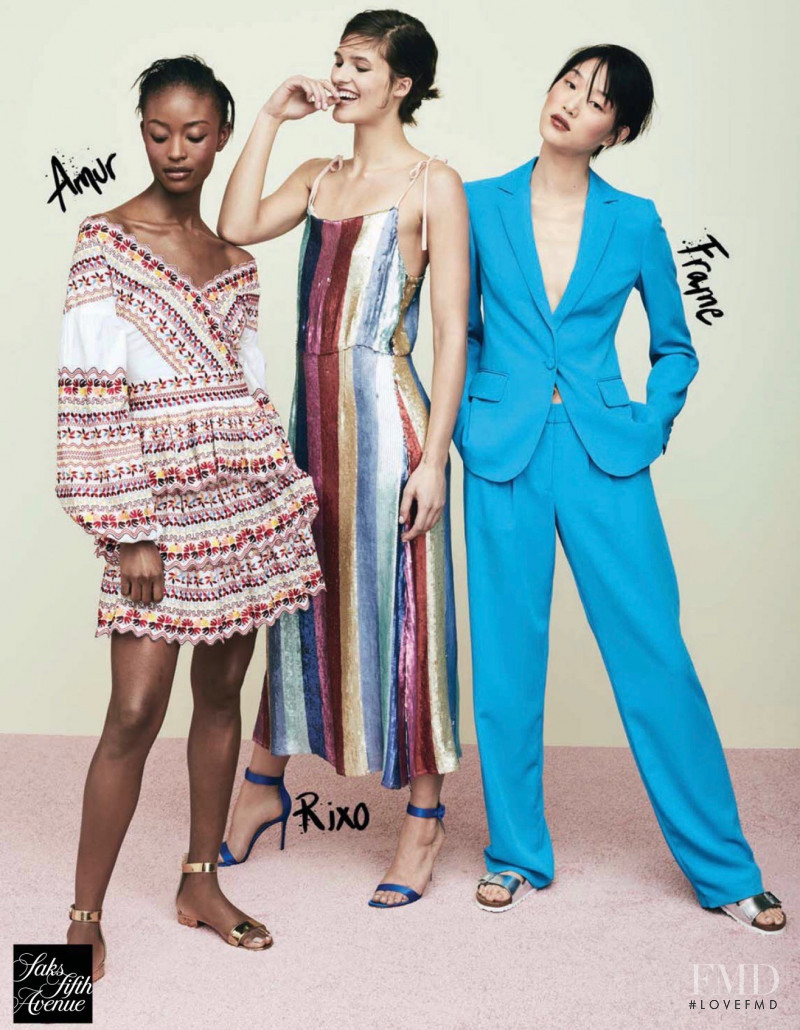 So Ra Choi featured in  the Saks Fifth Avenue advertisement for Spring/Summer 2018
