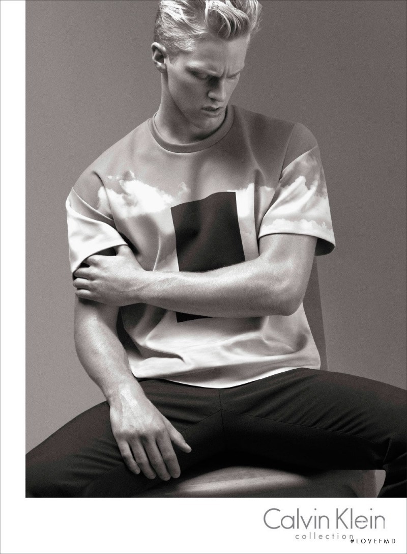Clark Bockelman featured in  the Calvin Klein 205W39NYC advertisement for Spring/Summer 2014