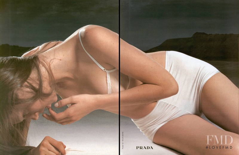Angela Lindvall featured in  the Prada advertisement for Autumn/Winter 1998